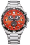 Citizen OF Sporty Aqua AT2560-84X Heren Horloge - Staal - Zilverkleurig/Oranje - Ø 43 mm