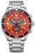 Citizen OF Sporty Aqua AT2560-84X Heren Horloge - Staal - Zilverkleurig/Oranje - Ø 43 mm