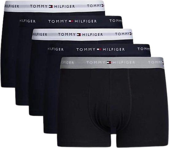 Tommy Hilfiger 5 Pack Boxers - Men - Blue/Silver/White - Size L