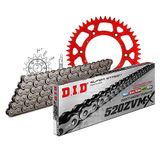 Kettingset DID Kettingset Alu 520ZVM-X / 112 klinknagel slot rood voor Honda CR R 250 cc Bj. 1992-1993