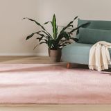 benuta Basic Tapis de salon Furry - Rose 200x290 cm