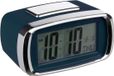 Atmosphera Tafelklok/wekker/alarmklok Snooze - blauw/zilver - kunststof - 10 x 6 cm - Digitaal/led - batterij voeding