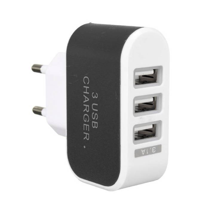 Stuff Certified 3-Pack Triple 3x USB Port iPhone/Android Muur Oplader Wallcharger AC Thuis