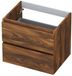 INK - Onderkast 2 Laden Greeploos met Houten Keerlijst - 600x450x520 Mm - Noten