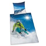 Herding Young Collection Beddengoedset, omkeerbaar skiërs, kussensloop 80 x 80 cm, dekbedovertrek 135 x 200 cm, met soepel lopende ritssluiting, katoen/renforcé