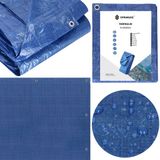 Springos Afdekzeil | Dekzeil | Zeildoek | Waterdicht | PVC | 2 x 3 m | 60 g/m2 | Blauw