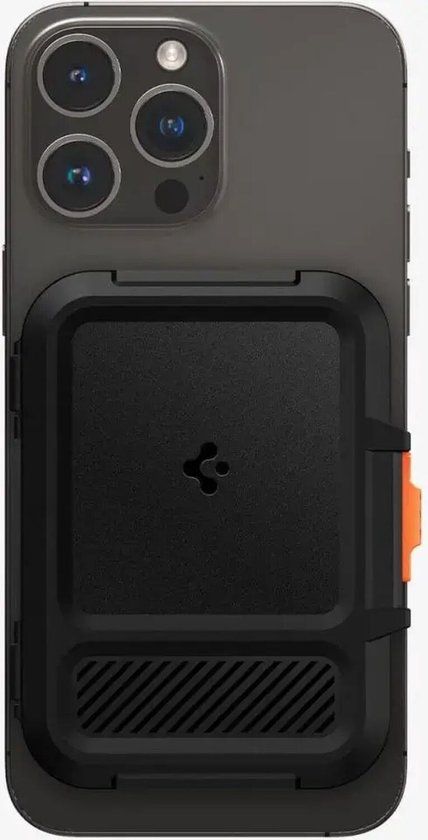 Spigen Lock Fit MagFit MagSafe Portemonee en Kaarthouder voor Pasjes Zwart