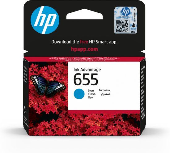 HP 655 Cyaan Inktcartridge - CZ110AE