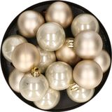 Decoris petites boules de Noël - 32x pièces - perle claire/champagne - 4 cm - plastique