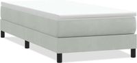 vidaXL Boxspringbed zonder matras, fluweel, lichtgrijs, 80x220 cm