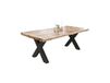 Table rectangulaire en bois de manguier et pieds en fer noir 200x100cm