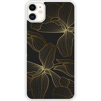 Golden flowers bedrukt siliconen hoesje compatibel met iPhone 11