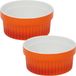 Excellent Houseware ramequins crème brûlée - bols - 4x pièces - orange - Dia 9 cm - porcelaine - bols à tapas