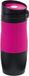 Merkloos / Sans marque Inspirion Gmbh Koffie Thermosbeker/warmhoudbeker - roze/zwart - 380 ml - isoleerbeker/reisbeker - dubbelwandig - met schroefdop
