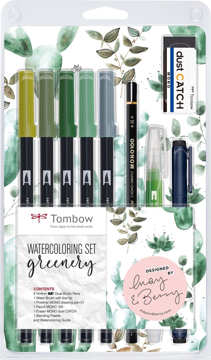 Tombow Tombow Watercoloring set greenery - 5 ABT Dual Brush Pens