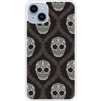 Apple iPhone 14 Floral skull Verstevigd hoesje met sublimatie bedrukking