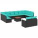 vidaXL 13-delige Loungeset met kussens poly rattan zwart