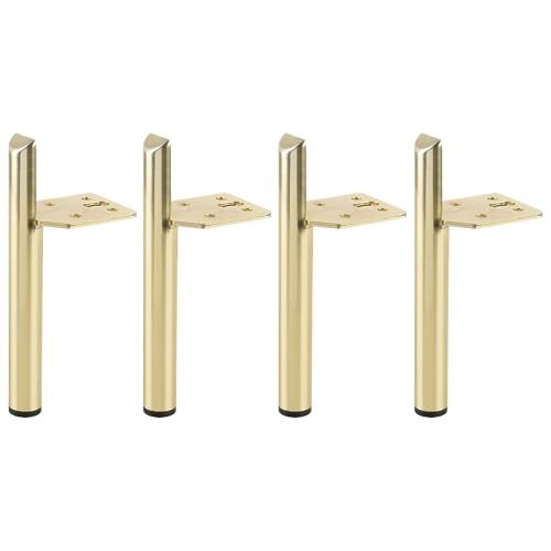 cyclingcolors 4 x meubelpoten, hoogte 150 mm, van metaal, universeel, voor bank, kast, keuken, badkamer, goud geborsteld