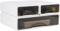 Merkloos / Sans marque Bureau organizer - 3 compartimenten laden - Kunststof - Lichtgewicht - Rechthoekig - Glad - 34D x 24,5B x 16H centimeter - Kleur : wit