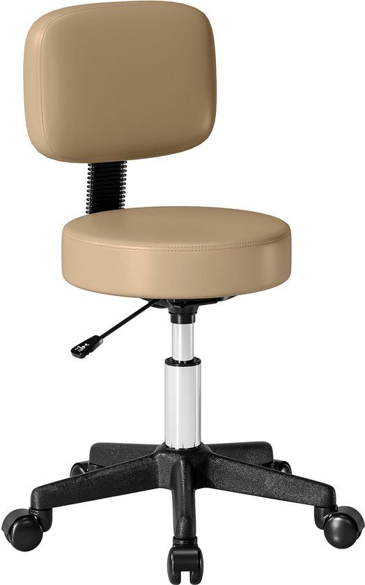HOMCOM Salonkruk-Kunstleer, schuimrubber-Ø35 x 72-84H cm-Bruin