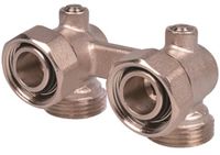 KIRCHHOFF MS H-Blok Stopkraan 90° - Vernikkeld - 3/4" Eurocone x 3/4"BI - Haaks