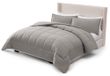 UGG Leonora Dekbedset met 2 kussenslopen, lichtgewicht dons, alternatieve deken, omkeerbaar, gezellig, warm, het hele seizoen, wasbaar en hypoallergeen beddengoedset, kingsize, lichtgrijs