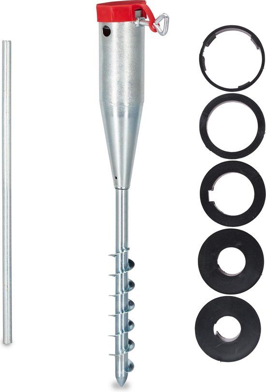 Grondboor Parasol - 25-55 mm - Universeel - Verzinkt Staal - Met 5 Adapters