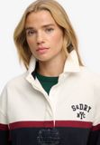 Superdry Heritage Stripe Rugbyshirt Dames Lange Mouwen Off White Katoen L