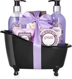 BRUBAKER Cosmetics Bad- en Doucheset - Lavendel Vanille met Decoratieve Badkuip - 9 stuks