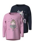 NAME IT Hemd 'NMFVIX' crème / marine / lila / oudroze