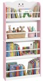 AIYAPLAY Kinderboekenrek MDF Grenenhout Roze Wit 60 x 15 x 120.5 cm