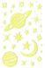 Maildor AE154C - GOMMETTES Phospho'Stick - 10 planches 10,5x16 cm - BRILLANTES DANS LA NUIT - PLANETES (680 stickers)