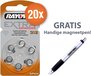 Rayovac gehoorapparaat batterijen - Type 312 (bruin) - 120 stuks + magnetische batterijpen