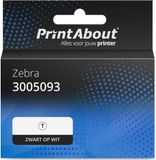 PrintAbout huismerk Etiket 3005093 Zwart op wit (100 mm x 210 mm) 4 rollen geschikt voor Zebra