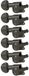 Grover 205BNL6 Mini Rotomatics avec bouton rond nickel noir accordeurs de guitare, 6 en ligne