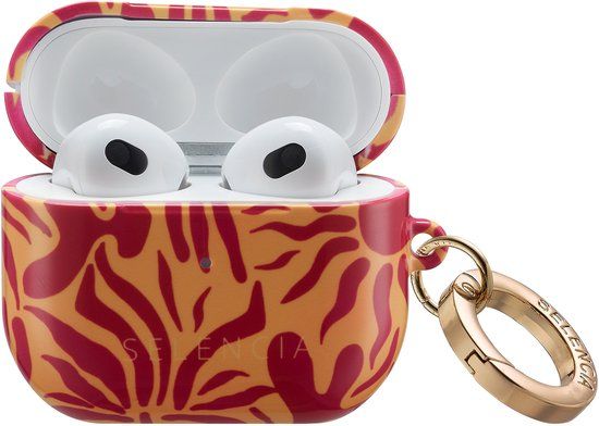 Selencia Case - Hoesje geschikt voor AirPods 3 (2021) - Tropical Vibes Apricot