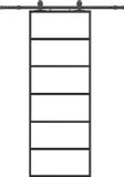 vidaXL Schuifdeur met beslagset, 76x205 cm, ESG glas, zwart