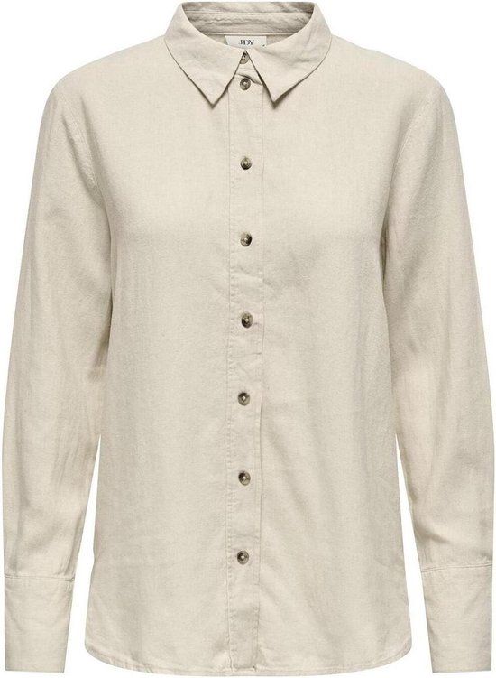 Jacqueline de Yong Jdysay L/s Linen Loose Shirt Wvn - Oatmeal/melange - M
