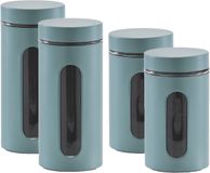 Zeller - 4x keuken voorraadpotten rvs - 2 formaten 900 ml en 1200 ml