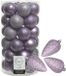 Bellatio Decorations Kaemingk B.V. Kerstballen en dennenappel ornamenten - 43x stuks - kunststof - lila paars