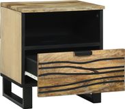 vidaXL Nachtkastje - Set van 2 - Naturel - Bewerkt Hout - 40 x 33 x 46 cm