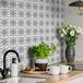Ambiance Sticker Zelfklevende tegelmuurstickers voor keuken en badkamer - 24 cementtegelstickers AZULEJOS LIZA - 24 stickers 10x10cm