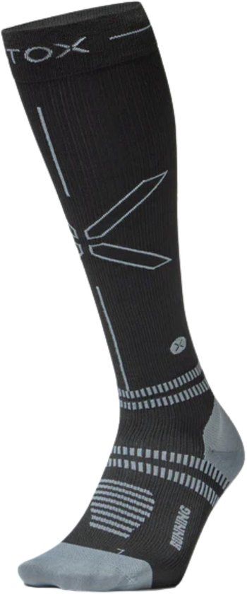 STOX Energy Socks Hardloopsokken Heren - Compressiekousen - Compressie Sokken Hardlopen - Sportsokken Zwart - Maat L: 43-47 - 1 Paar