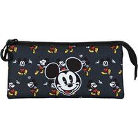 Karactermania Disney Mickey Mouse Looks-Triple Roletui - Potloden etui - Pennenetui - Zwart