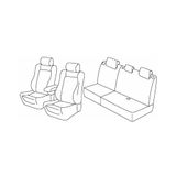 Set Ford Kuga Superior Stoelhoezen Set - Zwart/Blauw