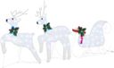 vidaXL Renne LED 3 pièces Blanc froid Tissu