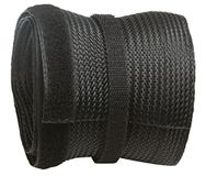 RICOO Kabel Netjes Zwart 500cm x 13.5cm Flexibele Trunking Sleeve Z9135B-5 Draad Organizer met Haak en Lus Sluiting Cord Management Duct