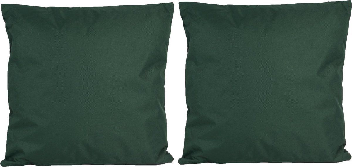 Anna's Collection 8x Kussens Donkergroen 45x45cm - Binnen & Buiten - Polyester