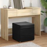 Prolenta Maison Exclusive - Voetenbankje, zwart, 41 x 41 x 40 cm, fluweel en bewerkt hout