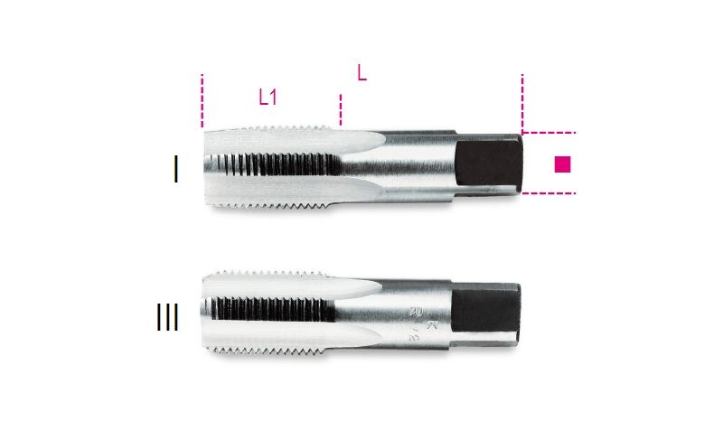 Beta Handtappen, cilindrisch GAS-draad verchroomd staal 433ASG 1"